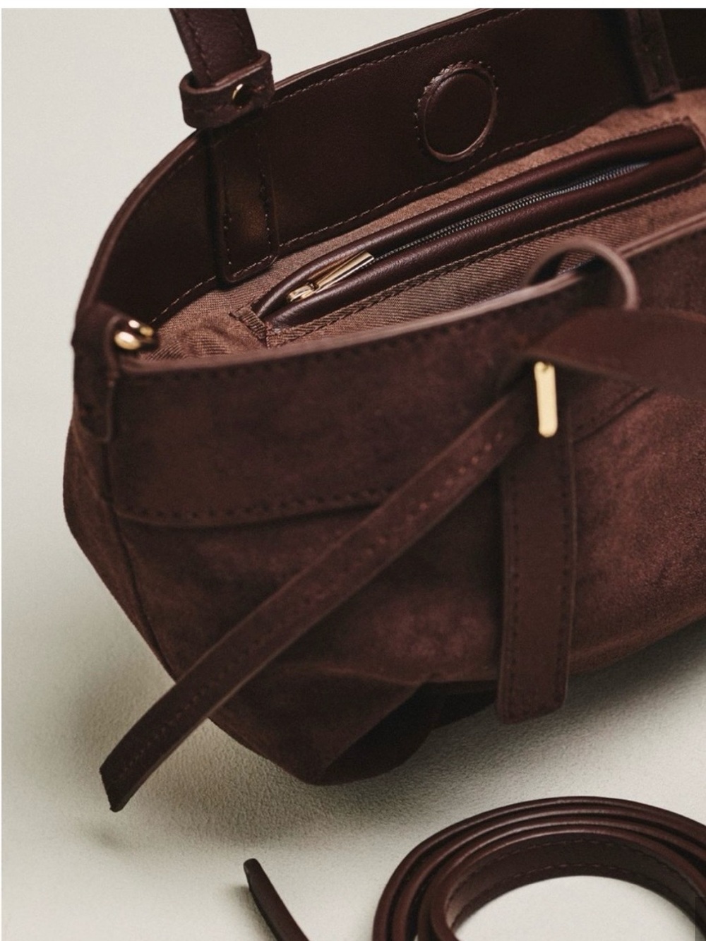 Anthropologies Faux Suede Handbag - Picture 3 of 14